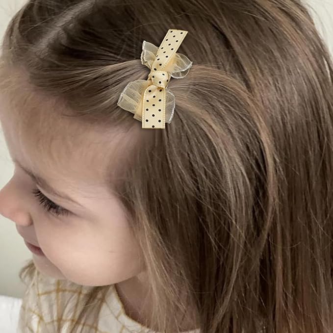 20 PCS Baby Hair Clips Set 2'' Toddler Girl Hair Bows Fully Covered Barrettes Infant Tiny Hair Accessories for Babies Kids Fine Hair