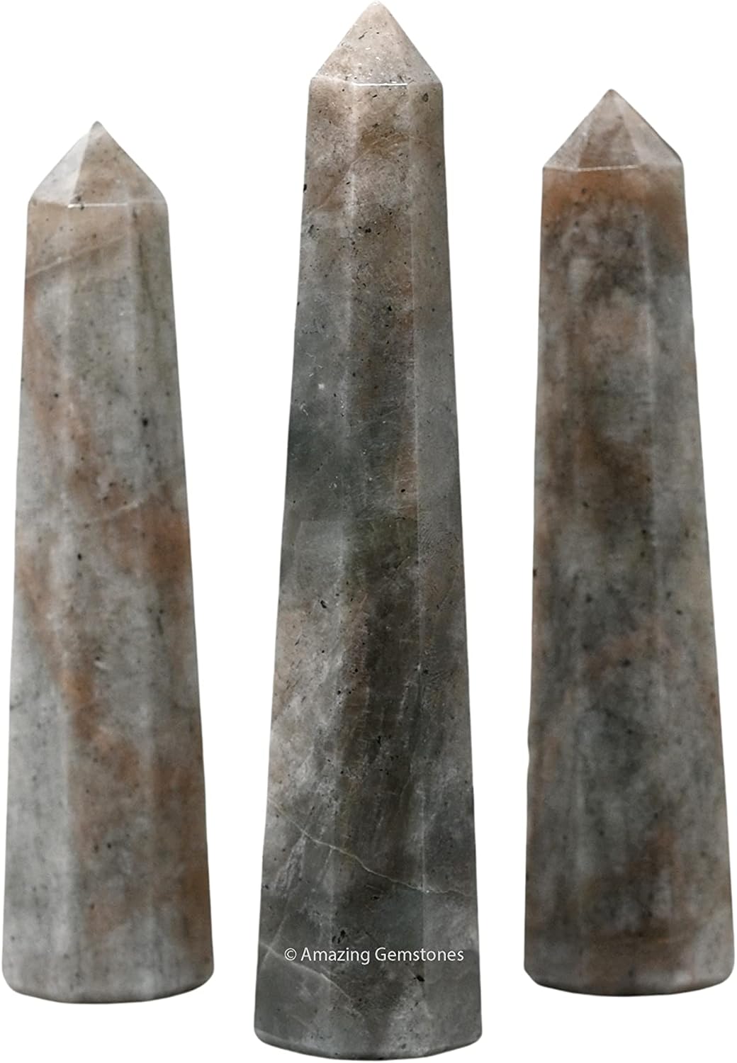 Amazing Gemstone Chrysoberyl Cats Eye Crystal Towers - Natural Healing Crystal Point Obelisk for Reiki Healing and Crystal Grid (3 Inch)