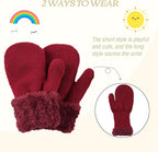 PESAAT Baby Girl Mittens Fleece Toddler Boy Mittens Warm Kids Winter Gloves Unisex Cold Weather Baby Gloves