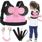 Accmor Toddler Harness Leashes + Anti Lost Wrist Link, Cute Kids Harness Child Leash for Girls, Adorable Child Anti Lost Leash Baby Walking Harness Belt Strap Protector for Outdoor Travel