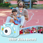 Kids Camera Toys,48MP Dual Lens with 64G SD Card and Cartoon Soft Cover for 3-8 Year Old Girls Boys (Bluer)