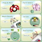 Montessori Educational Insect Busy Cube Toys for 1+ Year Old Boys Girls, Car Seat Airplane Travel Sensory Toys for Toddlers 1-3, 1st Birthday Gifts 6 12 Months