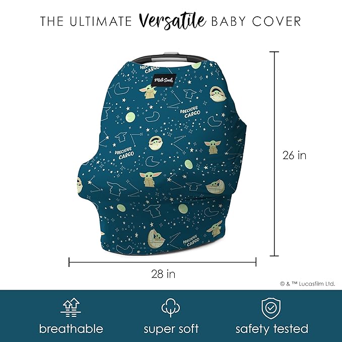 Milk Snob Original Star Wars 5-in-1 Cover, The Child, Added Privacy for Breastfeeding, Baby Car Seat, Carrier, Stroller, High Chair, Shopping Cart, Lounger Canopy - Newborn Essentials, Nursing Top