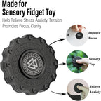 FREELOVE Metal Fidget Spinner Magnetic Slider, Viking Pirate Spinning Haptic Clicker, Heavy Stainless Steel Spin Clicky, Small Round Gear Click Gyro, Premium Silent Bearing, Adults Anxiety Cool, Black