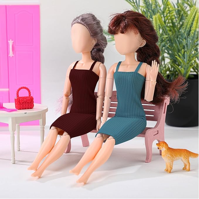 Bencailor 6 Pcs Doll Clothes for 11.8 Inch Doll Accessories Summer Tops Swimwear Robe T Shirt Dress Winter Coat Jacke Outfit Girl Birthday Gift