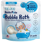 TruKid Bubble Podz Bubble Bath for Kids, Toddlers, & Babies, Tear Free Gentle & Refreshing Bath Bomb for Sensitive Skin with Natural Moisturizers, Non-Toxic, pH Balanced, Vanilla Scent (24 Podz)