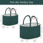 COMSE Baby Diaper Caddy Organizer, Car Caddy, Diaper Change Organizer, Gift Baskets Empty, Portable Tote Bag with Divider, Baby Shower Gifts Newborn Essentials Registry Must Have, Dark Green