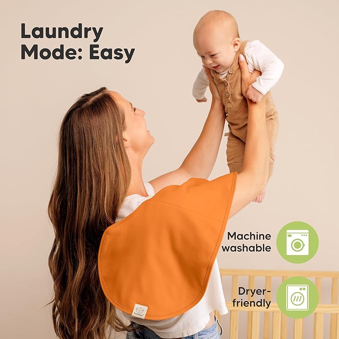 KeaBabies 4-Pack Baby Burp Cloths Baby Girl, Boy - Organic Cotton Burp Cloth, Extra Large, Absorbent, Soft Burping Cloths & Bibs Set for Babies, Newborn Burp Clothes, Thick Burp Ragss (Sahara)