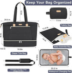 ITIEZY Diaper Bag Tote for Baby - Large Mommy Bag with Portable Changing Pad Pacifier Case, Hospital Bags Travel Baby Bag