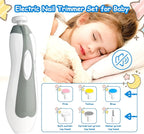 Baby Healthcare and Grooming Kit, 28 in 1 Portable Baby Essentials Kit Electric Nail Trimmer Set with Gas Relief Hair Brush Comb Nasal Aspirator for Newborn Boys Girls (Grey White)