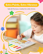 TECJOE Paint with Water Coloring Books for Toddlers, A to Z 26 Pages Animal Watercolor Paint Set with 3 Brushes, Mess Free Painting Activity for Kids Ages 4 5 6 7 8, Christmas Gifts Arts & Crafts Toy