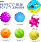 Sensory Balls - Montessori Toys, Multiple Textures Toddler Sensory Toys for Babies 1-3, Hand Catching Baby Balls, Blue Rattle 3-6 Months