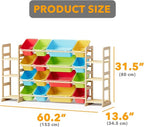 SpaceAid Toy Storage Organizer with 6 Shelves and 16 Bins, Toy Organizers Storage Bookshelf, Kids Bin Shelf Toys Box Bookcase for Bedroom Playroom Organization Room Decor, Multi-Colored