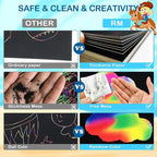 RMJOY Rainbow Scratch Paper Art for Kids: 60PCS Magic Arts Crafts Gifts Toys for Girls Boys Ages 4 5 6 7 8 9 Games Activities for Birthday Family Fathers Day Christmas Stocking Stuffers Easter(Boys)