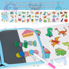 Erasable Doodle Set for Kids - Reusable Magic Drawing Book with 12 Watercolor Pens 14 Page Drawing, Road Trip Car Game Writing Painting Set for Boys and Girls (Monsters)