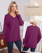 3 Pack Women's Oversize Nursing Shirts for Breastfeeding with Hidden Zippers Loose Fit Long Sleeve Maternity Tops