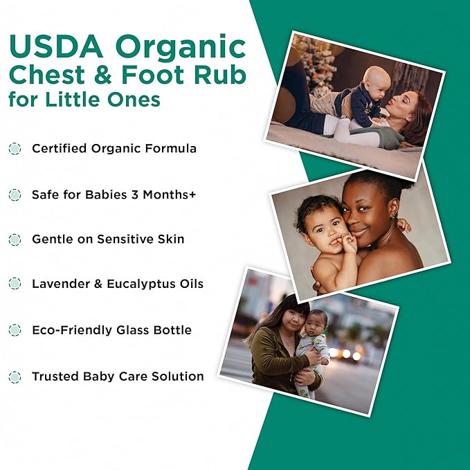Wellements Organic Baby Chest & Foot Rub for 3 Months+ (1.8 Fl Oz) | Soothes & Comforts | Baby congestion relief* with Eucalyptus and Lavender | Free From Petroleum, Menthol and Artificial Fragrance
