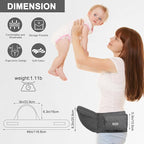 Baby Hip Carrier, Baby Carrier with Adjustable Waistband & Breathable Mesh, Ergonomic Carrier with Non-Slip Hip Seat Surface for Newborns & Toddlers, Grey