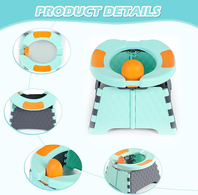 Portable Potty for Toddler Travel, Kids Travel Potty Training Chair with Travel Bag, Baby Potty Training Toilet for Outdoor and Indoor Easy to Clean (Blue) by Yszawmx, Includes 30 Replacement Bags