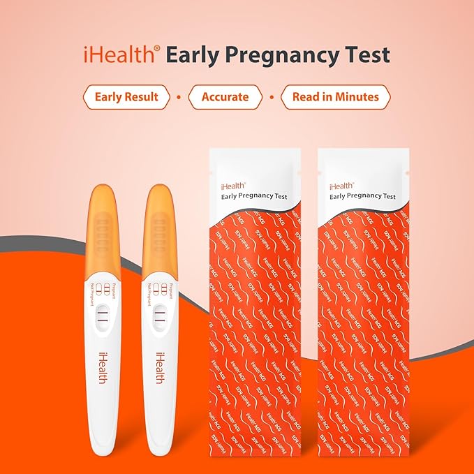 iHealth Early Pregnancy Test 2-Pack, Ultra-Sensitive Detection, Over 99% Accurate. Get Reliable Results 6 Days Before Your Missed Period. Easy at-Home HCG Fertility Test Kit, Individually Wrapped