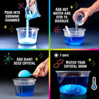 Original Stationery Starry Night Giant Crystal Growing Terrarium Kit for Kids, Fun Crystal Growing Kit with Glow in The Dark Stickers and Glitters, Awesome Gift Idea and Science Kits, Ages 3-14