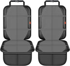 Car Seat Protector,2 Pack Automotive Seat Protectors Baby Carseat Pad Waterproof & Durable 600D Fabric for Child Baby Car Seat Mat Vehicle Pet Cover 2 Storage Pockets (2 Pack Gray)