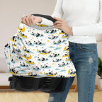 Binienty Cartoon Panda Carseat Cover for Baby Breathable Stretchy Baby Carseat Covers Lightweight Cartoon Car Seat Covers Infants Car Canopies