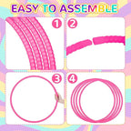 Shappy 6 Pcs Exercise Hoop Detachable Adjustable Plastic Toy Playground Toys Colored Hoop Circles for Teens Games Gymnastics Dog Agility Equipment Party Decor