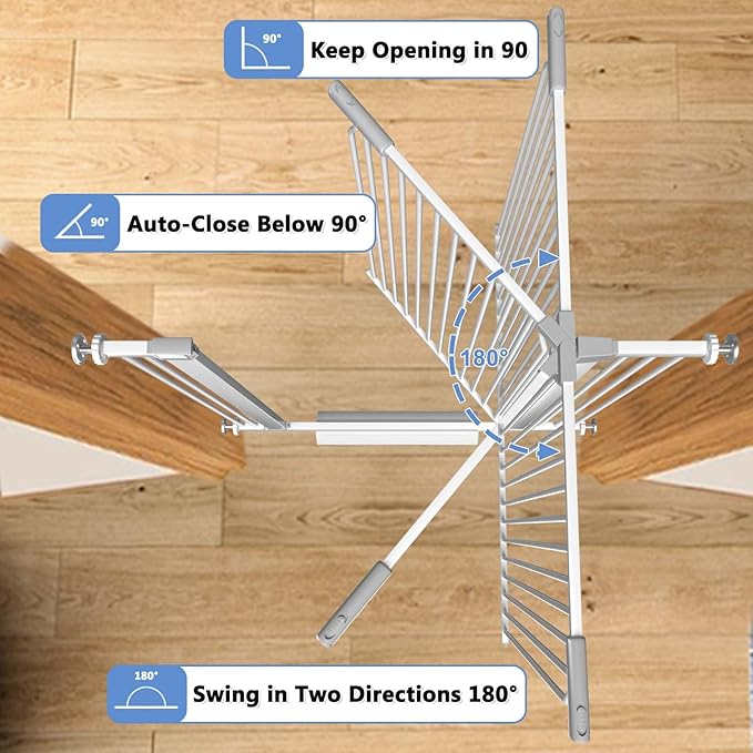 72.2"-76.7" Extra Wide Baby Gate, 40.5" Tall Dog Gate Indoor,Walk Through Pet Gates for Doorways Kitchen No Drilling Auto Close Pressure Mounted Safety Child Toddler Gate, White
