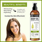 pureSCRUBS Ultra Moisturizing Lemongrass Body Oil Spray for Dry Skin, Massage, & More, Organic Super Blend of Jojoba, Argan, Coconut, Sweet Almond & Avocado Oils Enriched with Vitamin E, Lg 4oz