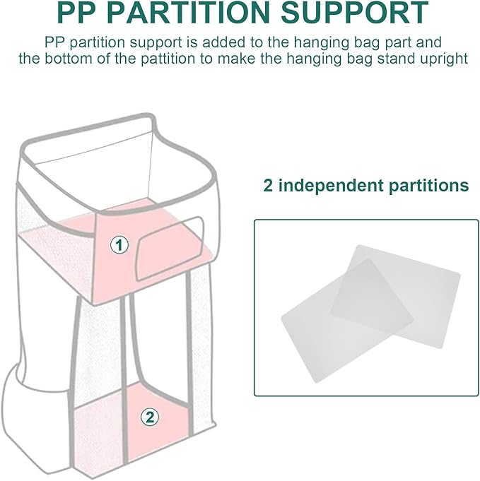 Accmor Hanging Baby Diaper Caddy Organizer, Diaper Stacker, Baby Crib Hanging Classified Storage Bag Organizer for Changing Table, Crib, Playard or Wall & Nursery Organization, Grey