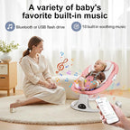 Baby Swing for Newborn to Toddler, 5 Speed Portable Infant Swing with Bluetooth Touch, Remote Control, 10 Lullabies, Timer, 5 Point Harness and Soft Fabric (Pink)