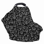 Binienty Dachshund Print Car Seat Cover for Babies Multi Use Nursing Cover for Newborn Boys Girls Soft Breathable Newborn Carrier/Stroller/Shopping Car