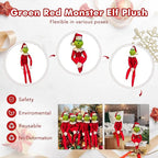 12.6'' Red Christmas Monster Plush Toy, Christmas Stuffed Figures Doll for Kids and Christmas Tree Home Decorations(Red)