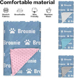 Personalized Baby Blankets for Boys Girls, Custom Name Blue Dog Paws Pattern Baby Blanket, Soft Minky Dot Blanket for Newborns and Toddlers, Ideal for Baby Showers Christmas Brithday Gifts