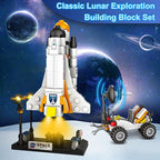 Space Exploration Shuttle Toys for Boys, STEM Aerospace Building Kit Toy with Rocket, Space Shuttle, Moon Buggy and Satellite, Best Gifts for 6, 7, 8, 9, 10+ Year Old Boys (415 PCS)