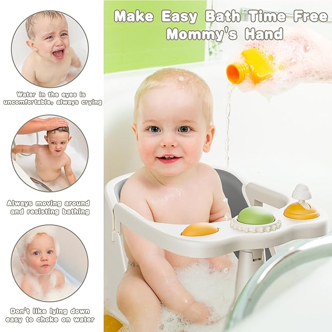 Baby Bath Seat for Babies 6 Months & Up - Bath Seats for Babies Sitting up, Non-Slip Toddler & Infant Bath Seat Comfortable Baby Bath Chair