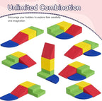 4 Piece Foam Climbing Blocks for Toddlers, Baby Climbing Gym with Ultra High Density Foam for Crawling and Sliding, Indoor Soft Play Set for Infant, Babies & Kids - Multicolor (Multicolor B, 4-Piece)
