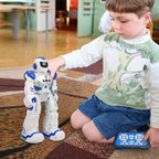 Kid's Remote Control Robot with LED Eyes, Dancing, Singing, Moonwalking, Gesture Sensing and Infrared Controller (Blue)