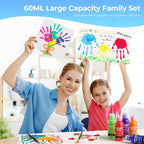 Nicpro 12 Colors Washable Finger Paint Set for Toddlers (2 oz), Non-Toxic & Baby Safe Paint for Hand and Feet, Mess Free Finger Painting Art Supplies for Kids Age 1-3 4 5 6+, Preschool Learning Gifts