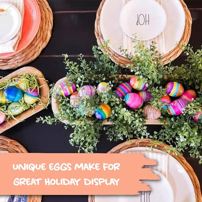 The Eggmazing Egg Decorator Easter Egg Decorator Kit - Arts and Crafts Set - Includes Egg Decorating Spinner and 8 Colorful Quick Drying Non Toxic Markers (Blue) - Packaging May Vary