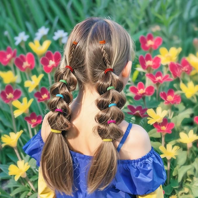 YGDZ 280 PCS Cotton 24 Colors Hair Ties Set with Organizer Box - Seamless Soft Mini Elastics Ponytail Holders and Hair Accessories for Toddlers, Girls, Kids