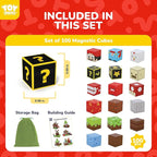 TOY Life Magnetic Blocks - 100PCS Magnetic Building Blocks Set for Kids Age 3-12 Year Old Boys Girls, 1" Mine World Magnet Building Cubes Sets for Toddlers