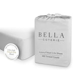 Bella Coterie Luxury Bamboo Viscose Crib Sheet | Organically Grown | Ultra Soft | Cooling for Better Sleep | Deep Pocket Fitted Sheet for Crib & Toddler Mattress | 100% Organically Grown [Grey Mist]