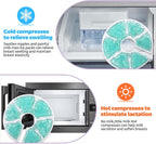 Breast Therapy Ice Packs, Hot and Cold Breast Pads, Breastfeeding Essentials Large Gel Bead Packs for Moms, 2 Pack (Teal, M)