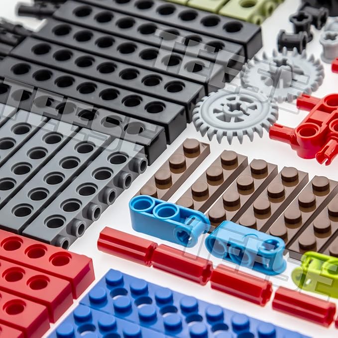 184pcs Technic-Beam-Gears-Axles-Pins-Wheels-Tires, Compatible with Technic-Parts, for STEM-MOC-EV3-Project-Track-Car-Bulk- Blocks (Random Color)
