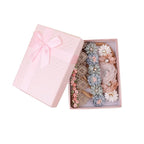 Baby Girl Nylon Headbands Flower Hair Bows Accessories-Elastic Hair Band Crown Handmade FLoral Wraps Birthday Gifts for Girls Newborn Infant Toddler 3Pcs