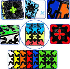 Gear Cube 3x3 with Three-Dimensional Gear Structure Magic Cube 3x3x3 Puzzles Toys (60mm) Brain Teaser Puzzle Game Toy for Children and Adults (Style A)