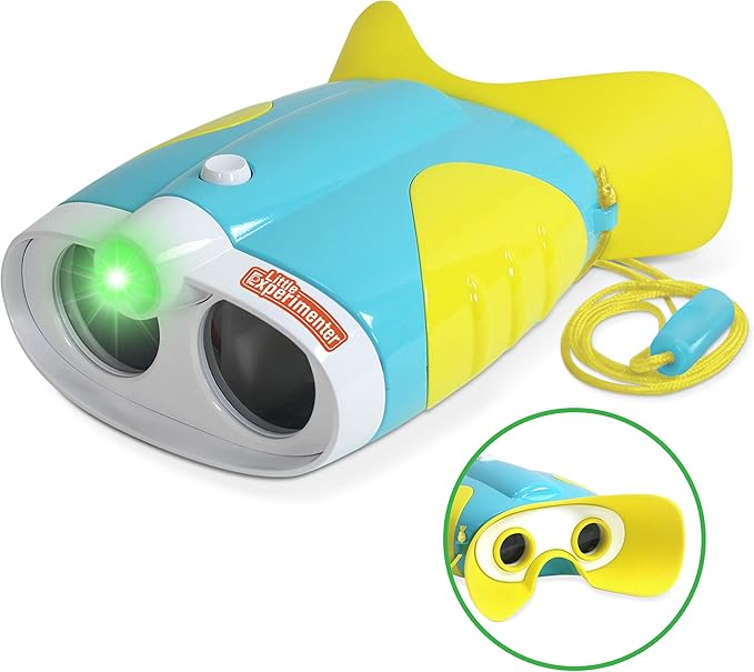 Night Vision Binoculars for Kids & Toddlers, Birthday Gift Ideas, Outdoor Exploration Toys, Binocular + Flash Light & Face Comfort Rubber, Educational STEM Gifts for Boys & Girls Ages 3 4 5 6 Year Old