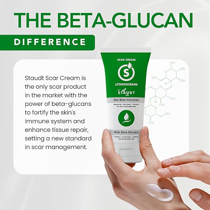 STAUDT Premium Scar Cream - 100 ml Value Size - Advanced Formula with Vitamin E, Honey, Hyaluronic Acid & Silicone - Intensive Healing of Old & New Scars, Surgical, Acne, Burns, Stretch Marks, Eczema